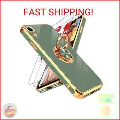 LeYi for iPhone XR Phone Case: with Tempered Glass Screen Protector [2 Pack] 360