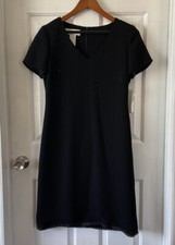 Jones New York Little Black Dress Cocktail Dress Beaded Sheath Size 6 NWT