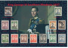 KING GEORGE VI NICE DISPLAY OF SOUTHERN RHODESIA 1937 SET USED VFU-GU#5