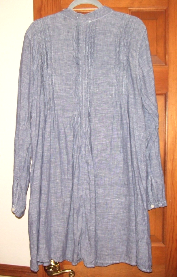 CP SHADES Regina blue chambray linen tunic. Size Large. Beautiful! eBay