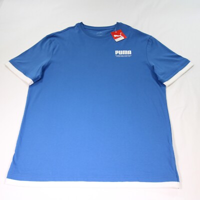 Men's Blue PUMA Summer Court Elevated T-Shirt, Size Large