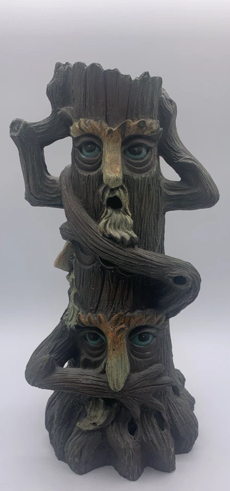 Incense Burner Smoking Tree Faces See Speak Hear No Evil Plastic 11" Used - Image 2 of 4
