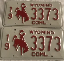 Vintage Wyoming Matching License Plates 193373