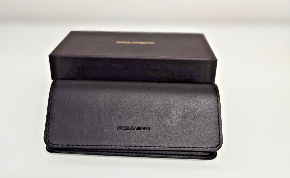 NEW! DOLCE & GABBANA AUTHENTIC BLACK LEATHER EYEGLASS 