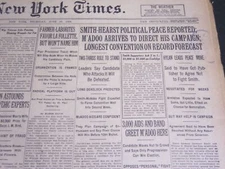 1924 JUNE 19 NEW YORK TIMES - SMITH-HEARST POLITICAL PEACE REPORTED - NT 6858