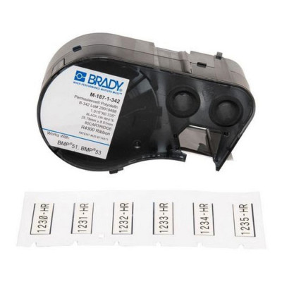 Brady Worldwide M-375-1-342, 12 to 4 AWG, Black on White Wire Sleeve Label, 1pc