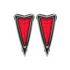 1968 Firebird Rear Side Marker Lens Lamp Light & Chrome Bezels Assemblies Kit