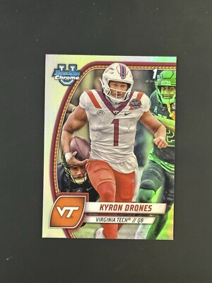 2024 Bowman Chrome U Kyron Drones 1st Bowman Refractor Virginia Tech Hokies #119