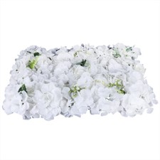 12Pcs Artificial Flower Wall White Rose Hydrangea Panel Wedding Floral Mat