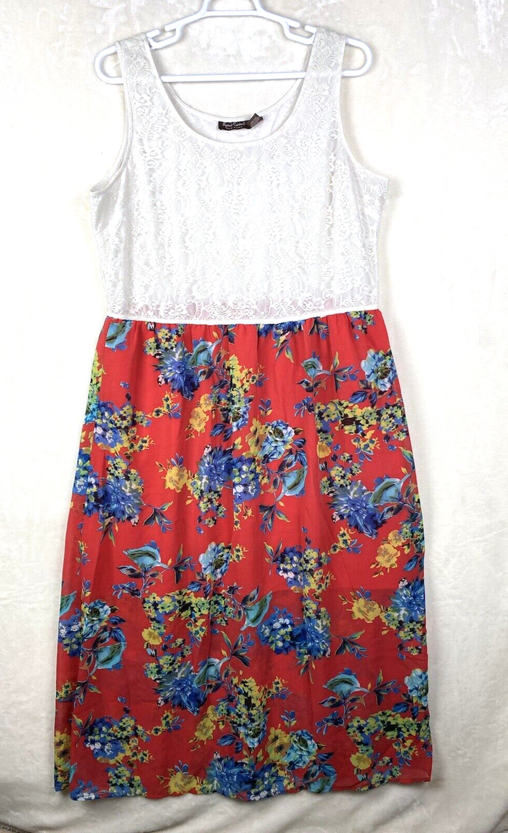 Speed Control Midi Dress Womens Plus 2X Lace Top Floral Skirt Lightweight  Summer | eBay
