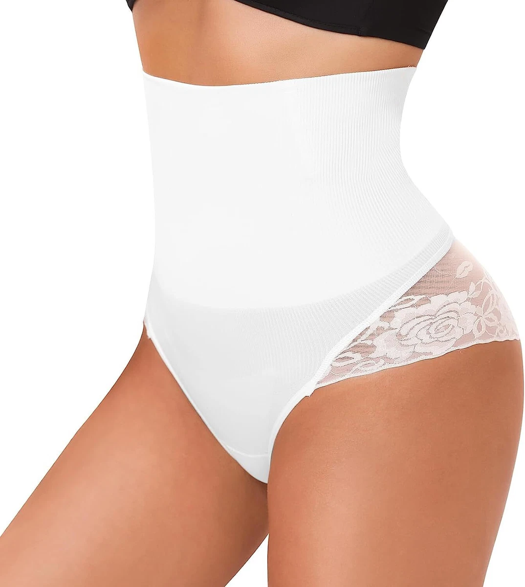 Cheap Laced Tummy Control High Waisted Underwear for Women