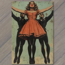 Art Print Sultry Performer Lifted By Two Men Gothic Burlesque Fashion Retro Dram