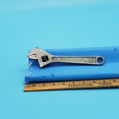 Vintage CHALLENGER  8'' Adjustable Wrench  Forged Alloy Steel Tool  U.S.A. made