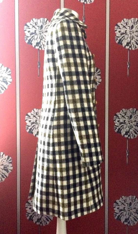 NEW J.CREW TWEED WOOL COAT GOLD BUTTONS 00 UK 8 60'S - Image 3 of 4