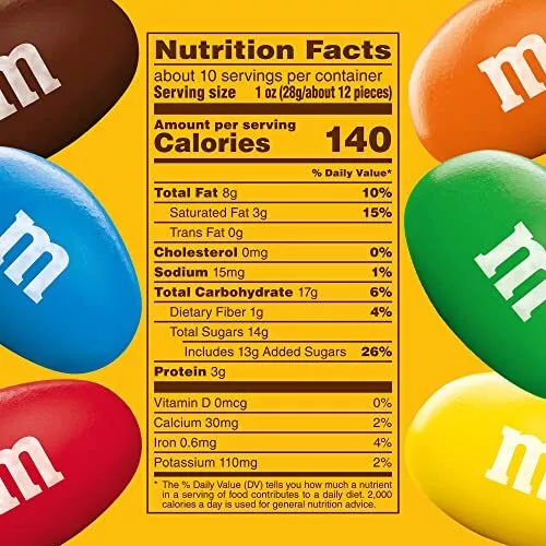 M&M'S Peanut Milk Chocolate, Sharing Size, 10.05 oz Resealable Bag - Picture 8 of 8