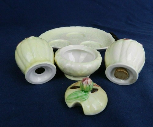 Vintage Carlton Ware Yellow Foxglove Trio Toast Rack Tea Plates Condiments - Picture 23 of 26