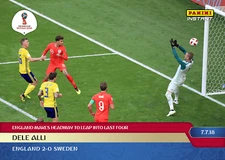 2018 DELE ALLI ENGLAND LEAPS INTO LAST FOUR PANINI INSTANT WORLD CUP CARD #276