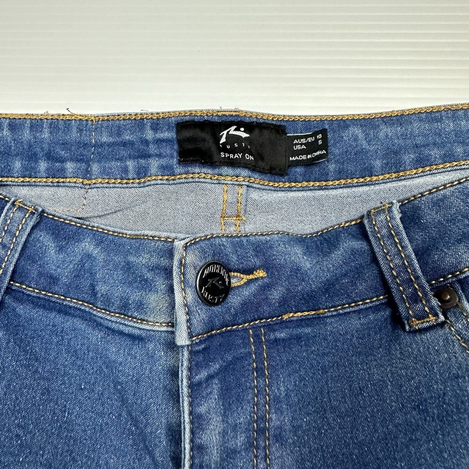 Rusty Spray On Women's Skinny Denim Jeans Size 10 W30" Blue Stretch Zip