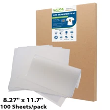 CALCA A4 8.27 x 11.7in DTF Transfer Film Double Sided Instant Peel 100 Sheets