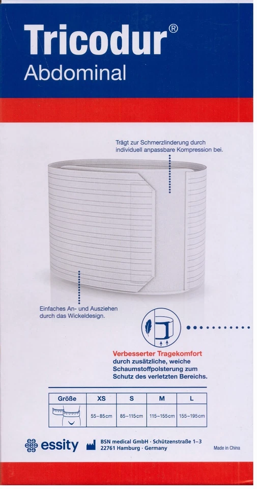 23cm Hoch Abdominal Stütze Bauchgurt Bauchbandage Bauchweg geschloßen 55 bis 195 - Bild 3 von 4