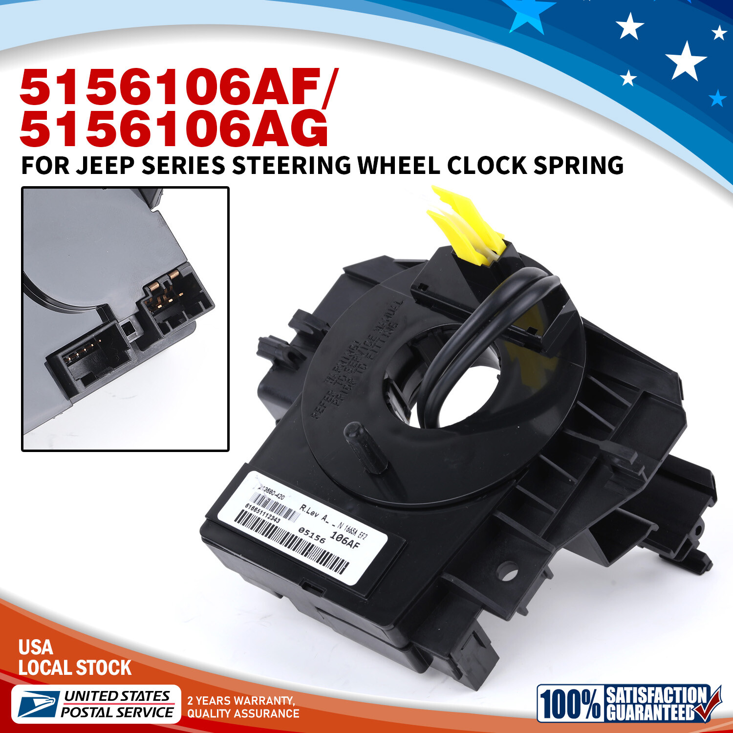 Steering Wheel Clock Spring with Angle Sensor for Jeep Wrangler JK 2007-2018