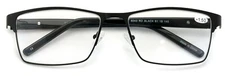 Men Reading Glasses - Metal with Plastic Temple Extra Large Reader - 152mm Wide 
