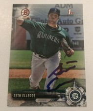 SETH ELLEDGE SIGNED 2017 BOWMAN DRAFT BDP PROSPECT ROOKIE CARD AUTO