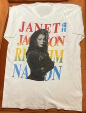 Vintage 1990 Janet Jackson Rhythm Nation Concert T-Shirt Med Nice