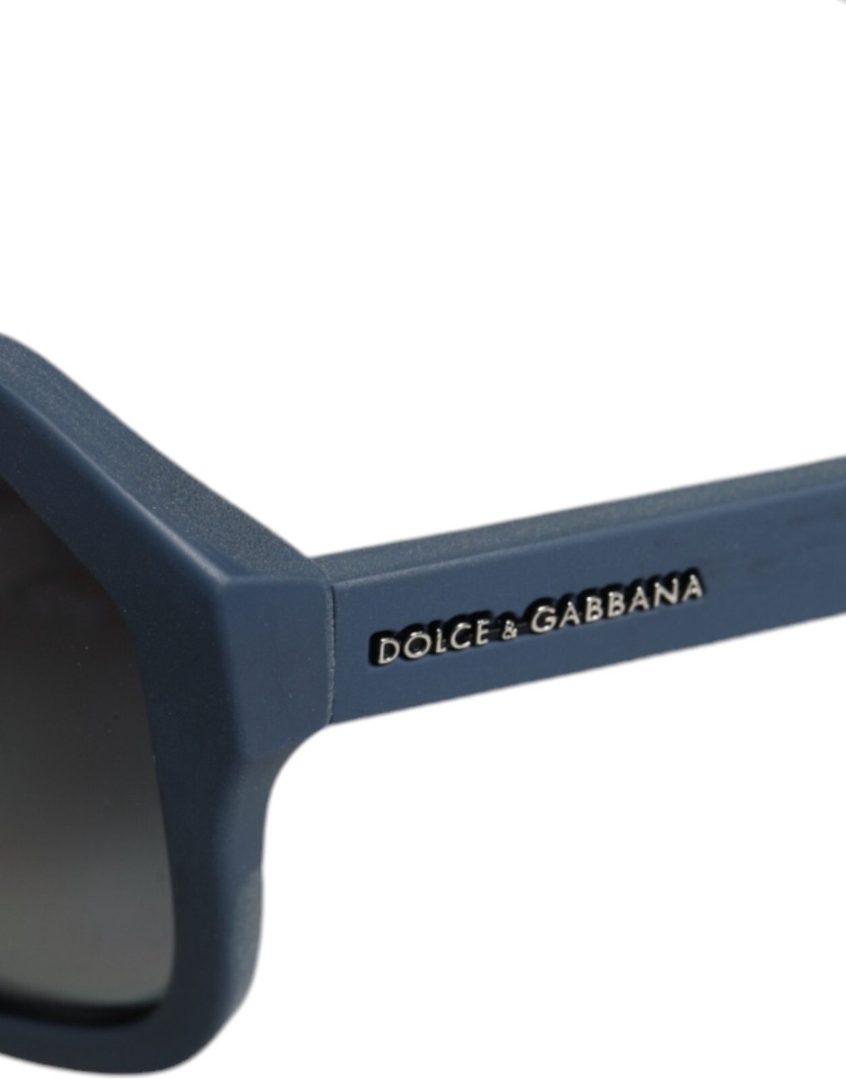 DOLCE & GABBANA Sunglasses Blue Metal Frame Rubber Skin Polarized 