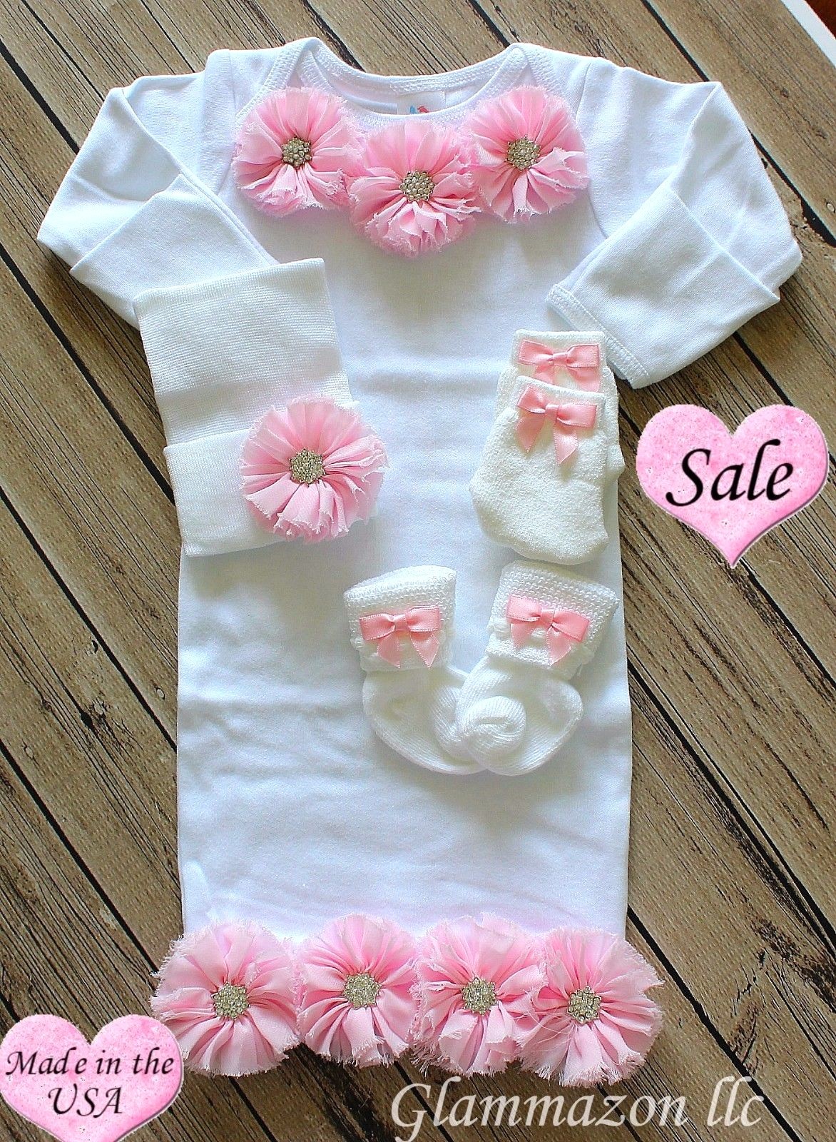 pink newborn gown