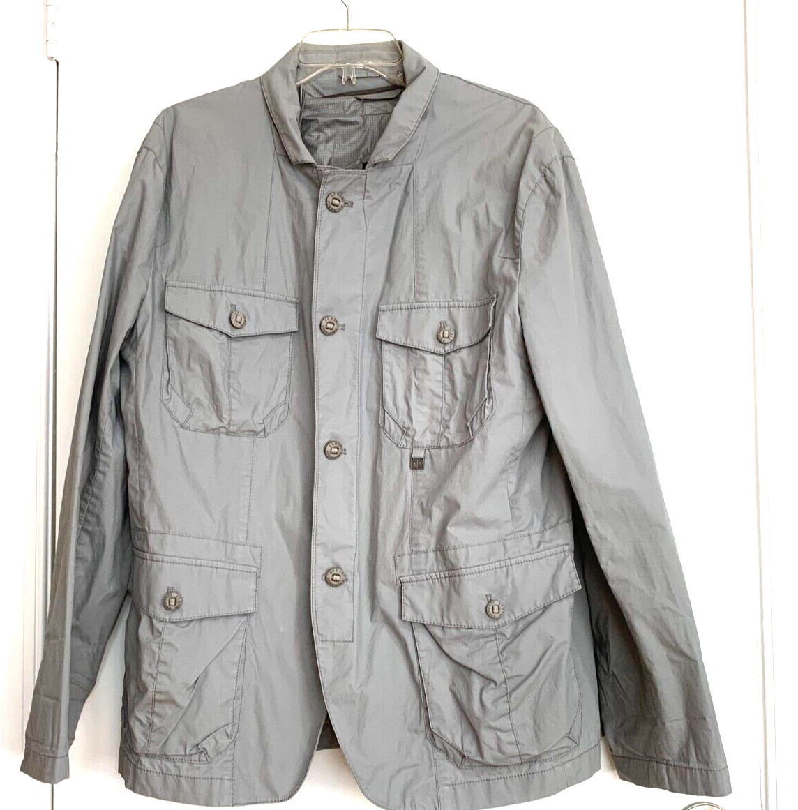 Vintage AX Armani Exchange Men's Gray Multi pocket Lightweight Jacket Size XL