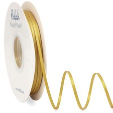 Satin Ribbon 1/8 inch x Continuous 100 Yards Thin Gold Ribbon Double Faced Us...