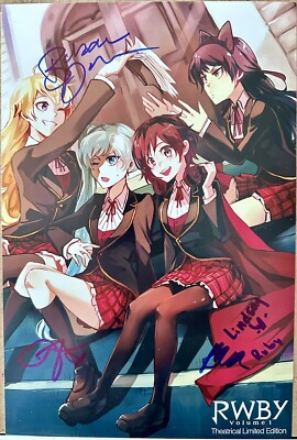 RWBY CAST SIGNED PHOTO 8x12 ROOSTER TEETH ANIME LINDSAY JONES