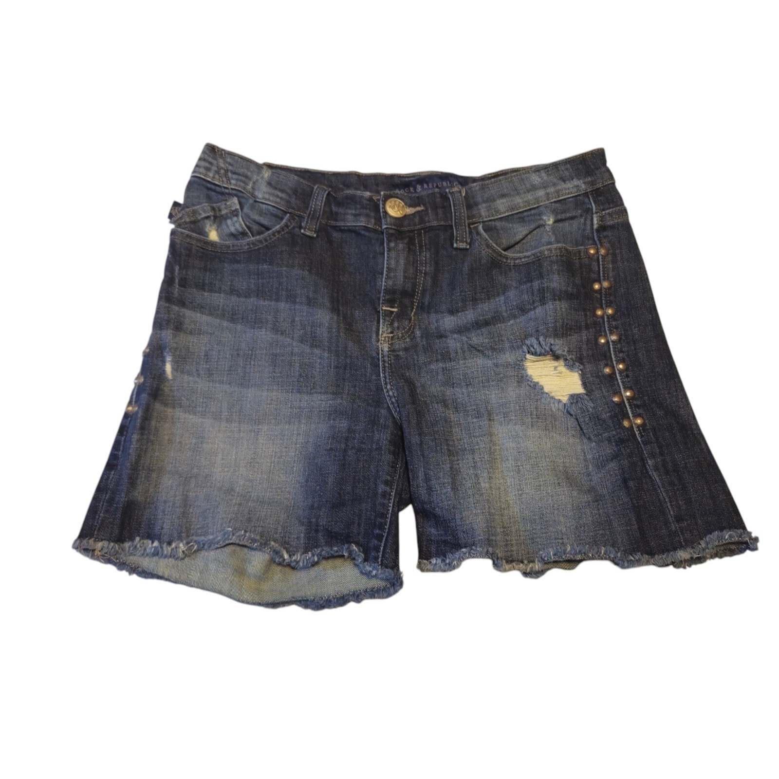 Rock Republic Womens Distressed Studded Cotton Shorts Size 8 Bumpershoot Style