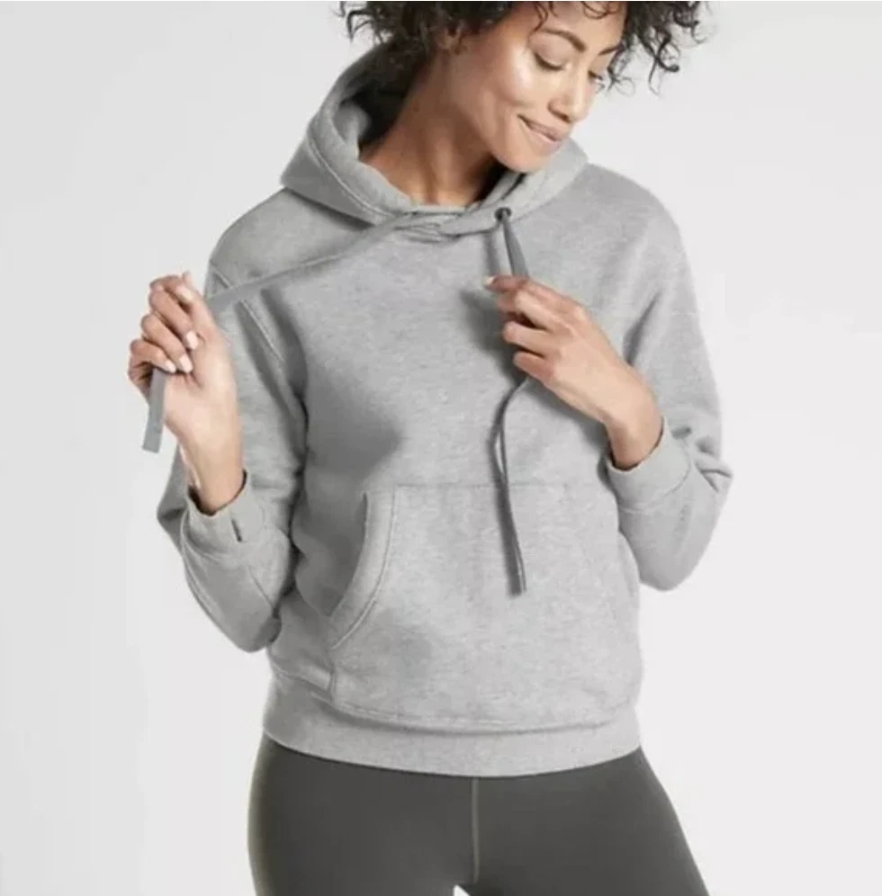 ATHLETA Sweatshirt 24/7 Hoodie Pullover French Terry Grey style 485955 |  eBay