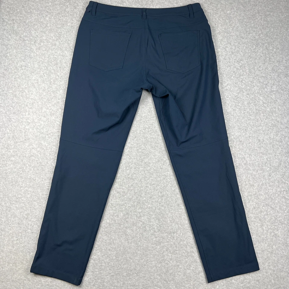 Pantalones chinos Lululemon ABC Classic Fit Warpstreme 34x32 azul rendimiento M5426S Foto 2 de 4