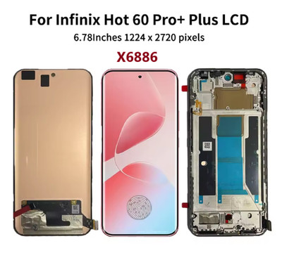 For Infinix Hot 60 Pro+ LCD Display Touch Screen Digitizer Full Assembly Frame