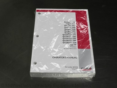 Case Steiger/Quadtrac 370/420/470/500/540/580/620 Stage IV Tractor Manual Book