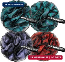 Charcoal Loofah Sponge, Shower Loofah 60G/Pcs - Body Scrubber Loofa Set of 4 - C