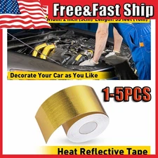 2" 33FTGold Intake Heat Reflective Tape Wrap Self-adhesive High Temperature1-5X