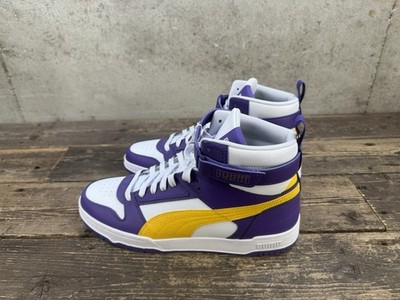 Puma RBD Basketball Shoes Hightop Game White Prism Purple US 13