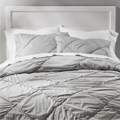 Pottery Barn Teen Diamond Dreams Duvet Cover Twin Grey Ruffle Dorm Unisex 