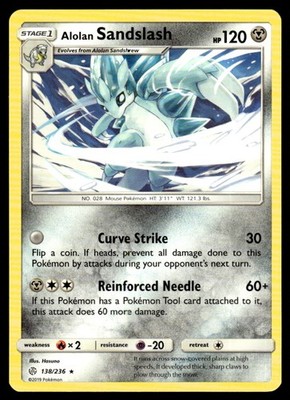 2019 Sun & Moon - Cosmic Eclipse Alolan Sandslash Stage 1/Rare #138