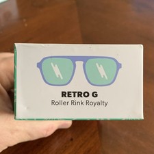 goodr Retro G Roller Rink Royalty Square Sunglasses Light Blue Green Mirrored
