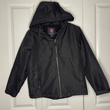 Swiss Tech Puffer Jacket Boys Large Black Fleece Lined Kids Youth Hooded Winter