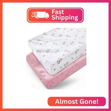Changing Pad Cover for Girls 2 Pack, Comfy  Breathable Changing Table Cover for