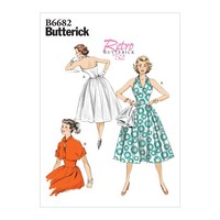 Schnittmuster Sommerkleid Butterick B6682 E5 14-22 (Gr. 40-48) Dt. Anleitung