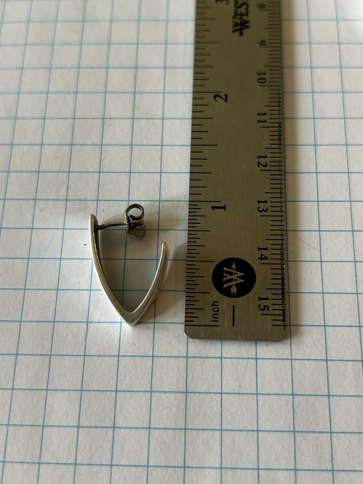 REDUCED James Avery Sterling Silver V-Shape Earri… - image 5