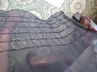 Jones New York Black Beaded Accent Mesh Polyester Scarf Accessory Beads Preowned — photo 8