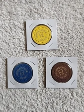 Lot of 3x Primadonna Casino, Reno, NV P4 Roulette Chips (Yellow, Blue, Brown)